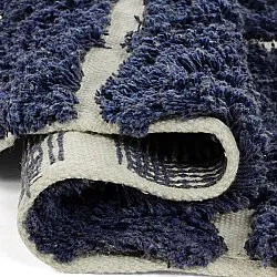 Rundt tæppe - Zola Natural Cotton Shaggy (blå)