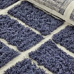 Rundt tæppe - Zola Natural Cotton Shaggy (blå)