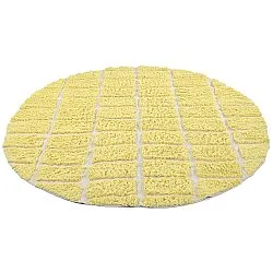 Rundt tæppe - Zola Natural Cotton Shaggy (gul)
