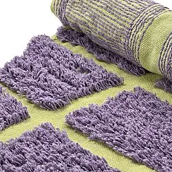 Rundt tæppe - Zola Natural Cotton Shaggy (lilla)