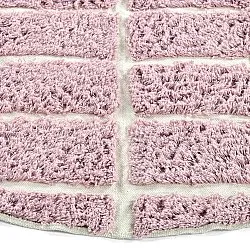Rundt tæppe - Zola Natural Cotton Shaggy (lyserød)