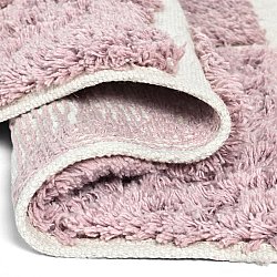Rundt tæppe - Zola Natural Cotton Shaggy (lyserød)
