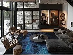 Wilton-tæppe - Zuani (mørkeblå)