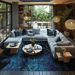 Wilton-tæppe - Zuani (mørkeblå)