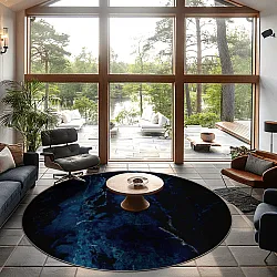 Rundt tæppe - Zuani (mørkeblå)