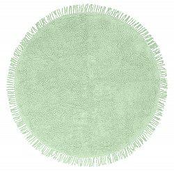 Runde tæpper - Alba Natural Cotton Shaggy (lysegrøn)