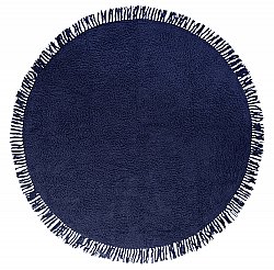 Runde tæpper - Alba Natural Cotton Shaggy (mørkeblå)