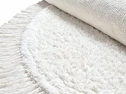 Runde tæpper - Alba Natural Cotton Shaggy (hvid)
