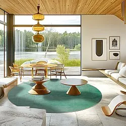 Rundt tæppe - Artena (lysegrøn)