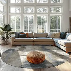 Rundt tæppe - Arwen (blå/multi)