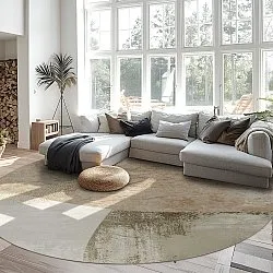 Rundt tæppe - Fia (lyserød/multi)