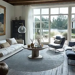 Rundt tæppe - Lynton (blå)