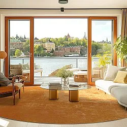 Rundt tæppe - Lynton (orange)