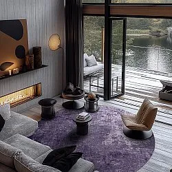 Rundt tæppe - Lynton (lilla)