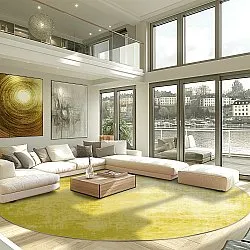 Rundt tæppe - Lynton (gul)