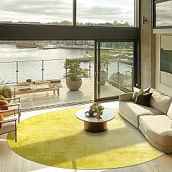 Rundt tæppe - Lynton (gul)