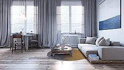 Rundt tæppe - Mileto (grå/guld)