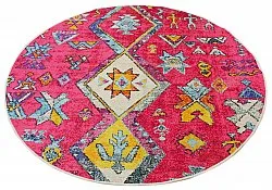 Rundt tæppe - Misare (lyserød/multi)