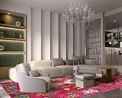 Wilton-tæppe - Misare (lyserød/multi)