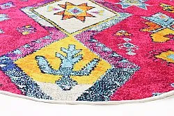 Rundt tæppe - Misare (lyserød/multi)