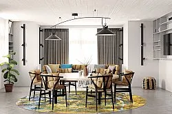 Rundt tæppe - Catania (multi)