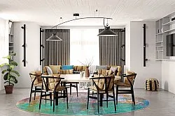 Rundt tæppe - Trento (multi)