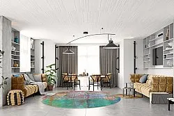 Rundt tæppe - Trento (multi)