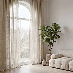 Gardiner 2-pak - Linnedgardin Noemi (beige)