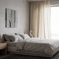 Gardiner 2-pak - Linnedgardin Noemi (beige)