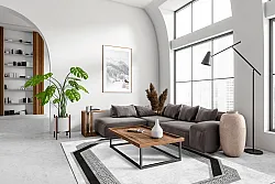 Wilton-tæppe - Olympia (sort/hvid)