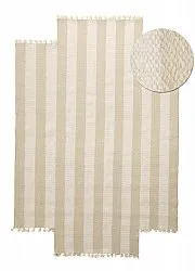 Uregelmæssigt uldtæppe - Kystaro (creme/beige)
