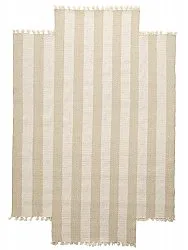 Uregelmæssigt uldtæppe - Kystaro (creme/beige)