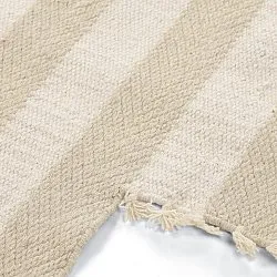 Uregelmæssigt uldtæppe - Kystaro (creme/beige)