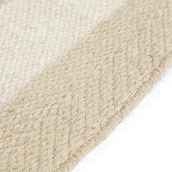 Uregelmæssigt uldtæppe - Kystaro (creme/beige)