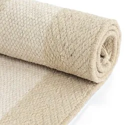 Uregelmæssigt uldtæppe - Kystaro (creme/beige)
