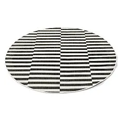 Rundt tæppe - Indoor/Outdoor Otto (sort)