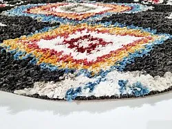 Runde tæpper - Macchia (sort/multi)