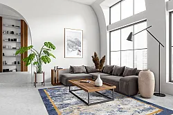 Wilton-tæppe - Peri (blå/multi)