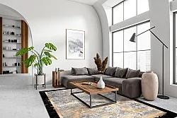 Wilton-tæppe - Peri (sort/multi)