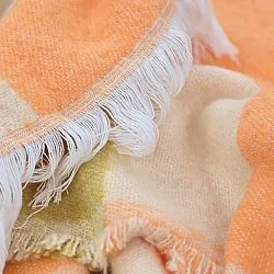 Tæpper - Uldmixplaid - Audrey Check (beige/gul/orange)