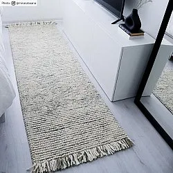 Uldtæppe - Plockton (grå/hvid/grøn)