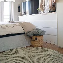 Runde tæpper - Plockton (grå/hvid/grøn)