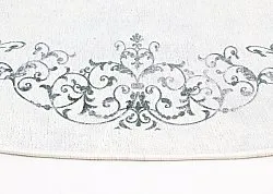 Rundt tæppe - Santi (hvid/sort)