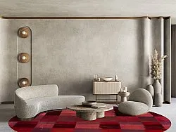 Rundt tæppe - Samadet (rød)