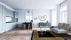 Wilton-tæppe - Tilos (sort/guld)