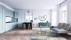 Wilton-tæppe - Kebira (blå)