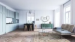 Wilton-tæppe - Douz (sort/multi)