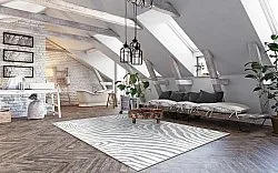 Wilton-tæppe - Zebra (grå/hvid)