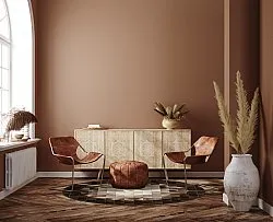 Rundt tæppe - Livada (brun/multi)