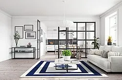 Wilton-tæppe - Soros (blå/hvid)